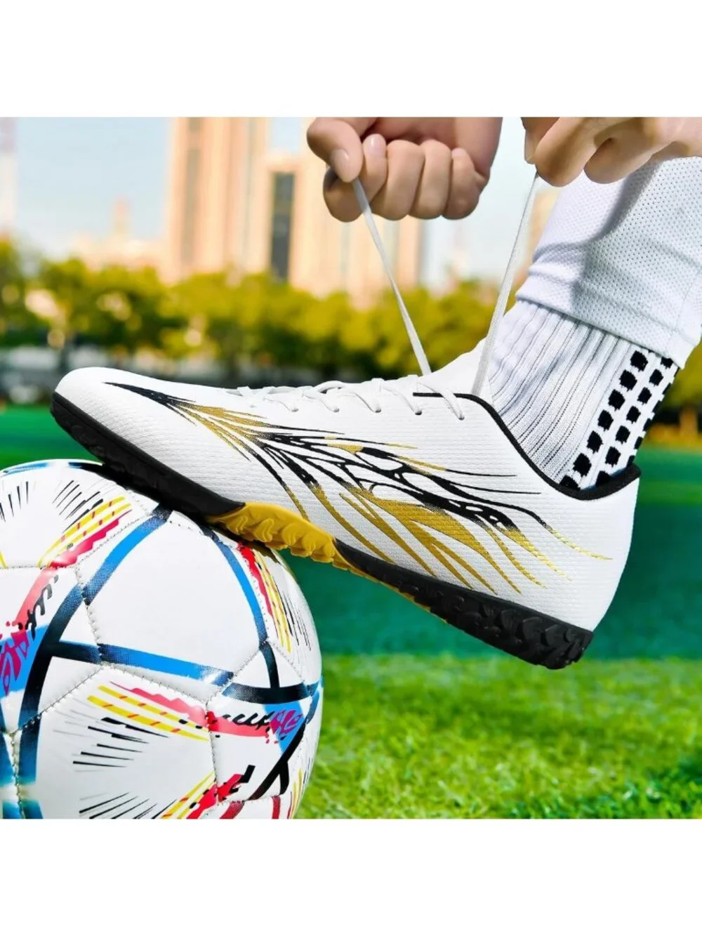 Unisex Indoor Soccer Cleats - Turf & Field Shoes, High Ankle, Wide Fit Football